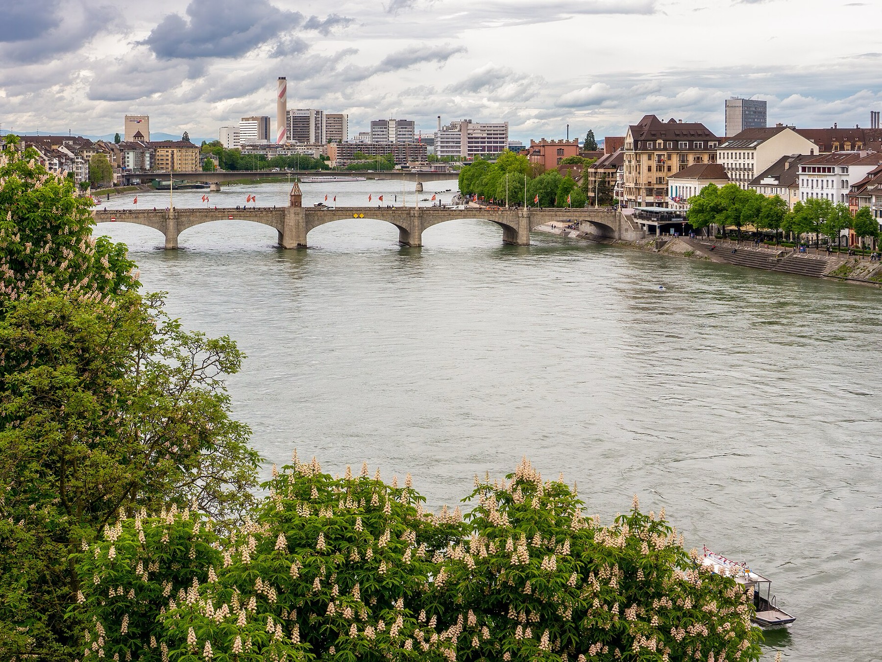 The Mittlere Brücke over the Rhine in Basel
