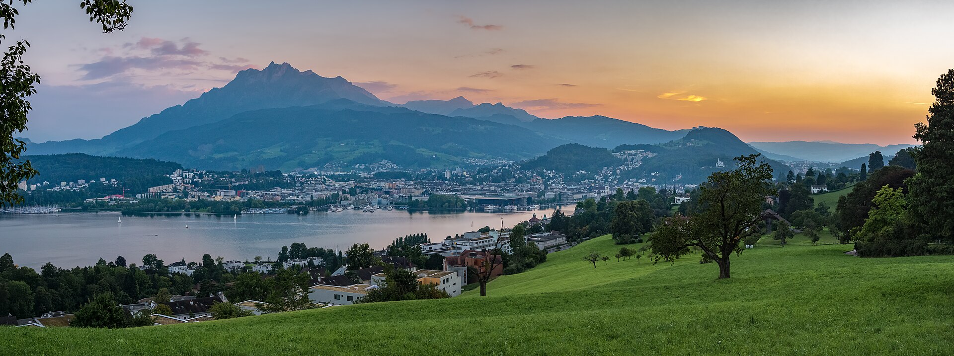 Lake Lucerne with Mount Pilatus rising behind