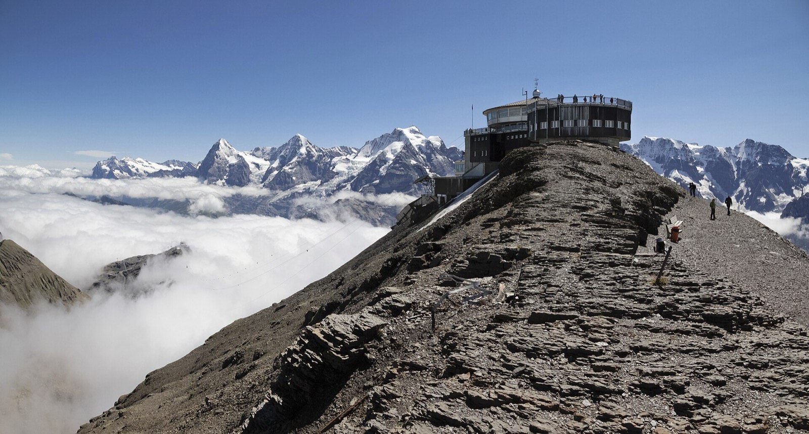 The Schilthorn summit above the Lauterbrunnen valley